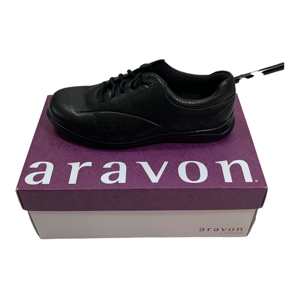 Aravon by New Balance Womens Size 9.5 2E Width Shoes Farren Black Leather